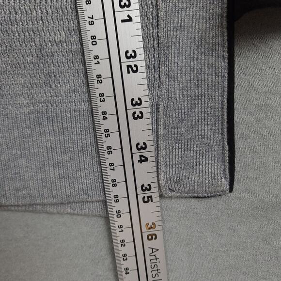 Fate Women’s Open Front Cardigan Sz Large Gray Black Wool Blend Sweater EUC - Picture 9 of 11